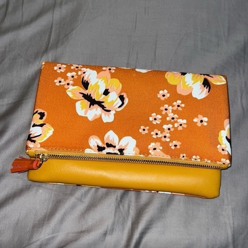Rachel Pally Orange and Yellow Floral Clutch